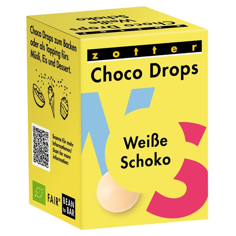 Zotter Schokolade Choco Drops - Weiße Schoko - Produktbild