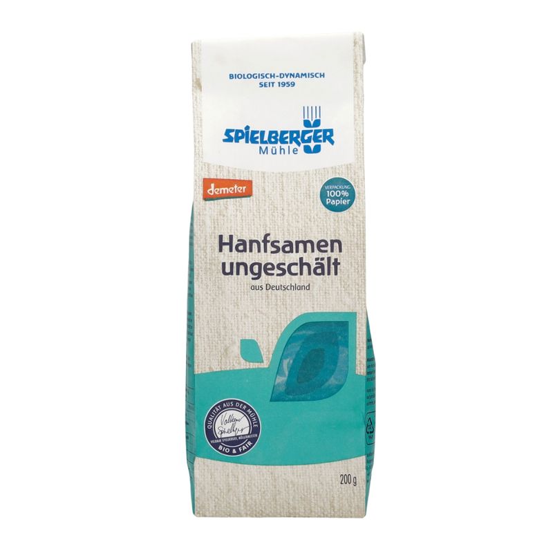 Spielberger Mühle Hanfsamen ungeschält, Deutschland, demeter - Produktbild