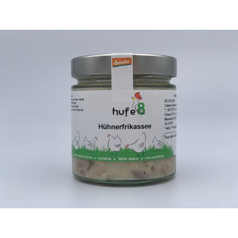 hufe8 Bio Demeter Hühnerfrikassee, Glas, 380ml - Produktbild