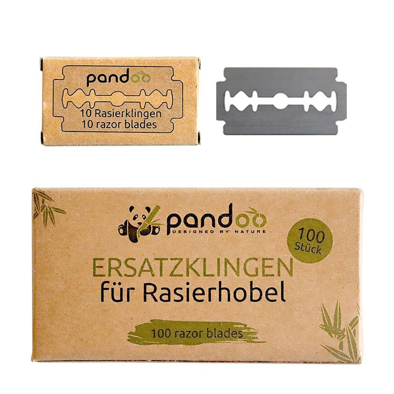 pandoo pandoo Rasierklingen aus Edelstahl, 10 Stück - Qualitativ hochwertige Ersatzklingen aus langlebigen Edelstahl für unsere Rasierhobel - Produktbild
