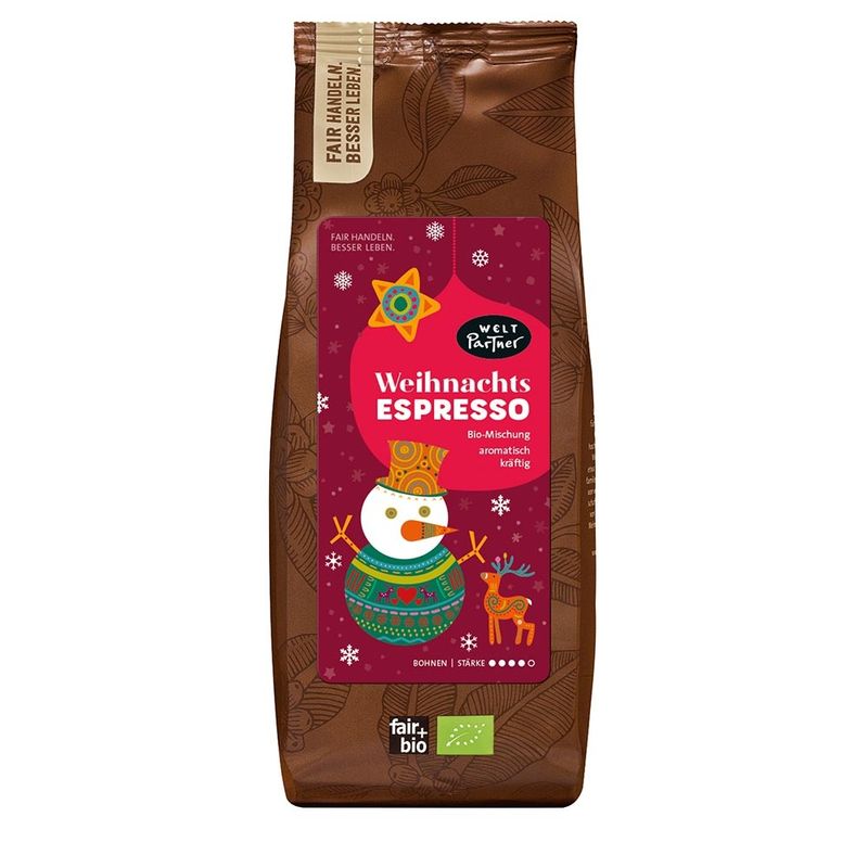 WeltPartner Weihnachtsespresso, aus Äthiopien und Tansania, Bohne, bio - Produktbild