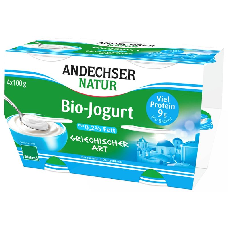 Andechser Natur AN Bio-Jogurt griechischer Art 0,2% 4x100g Cluster - Produktbild