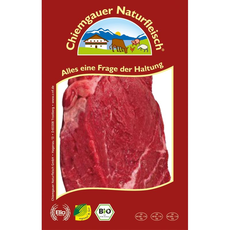 Chiemgauer Naturfleisch R-Suppenfleisch o.K., ca. 400 g, SB, kbA - Produktbild