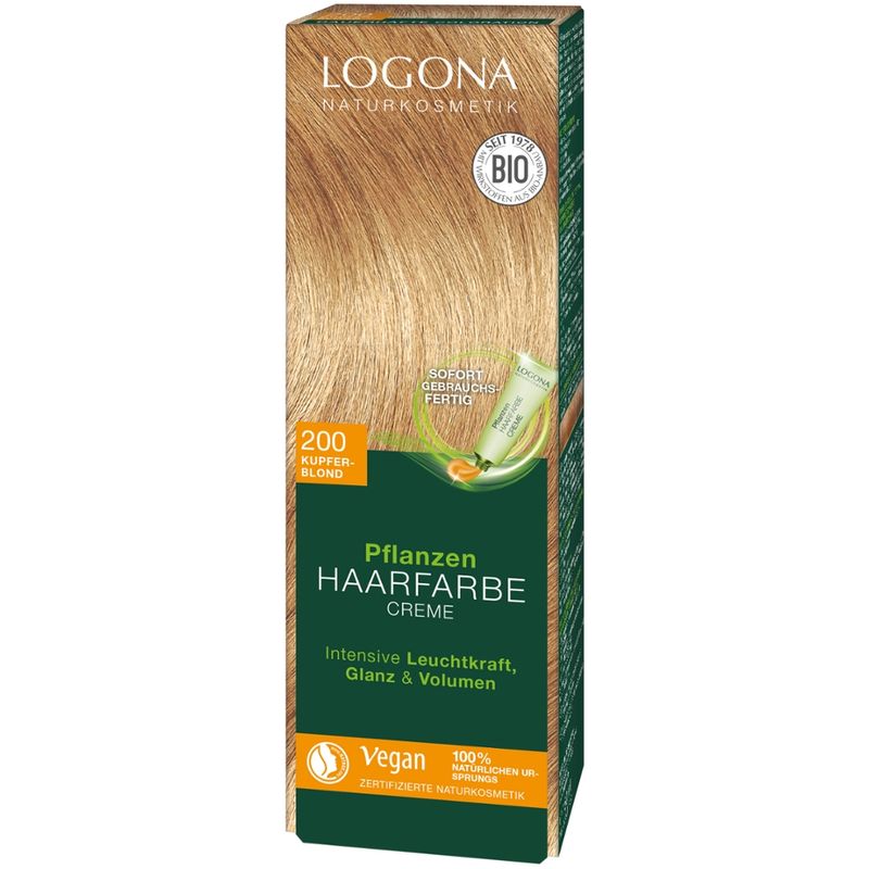 Logona Pflanzen Haarfarbe Creme 200 kupferblond - Produktbild
