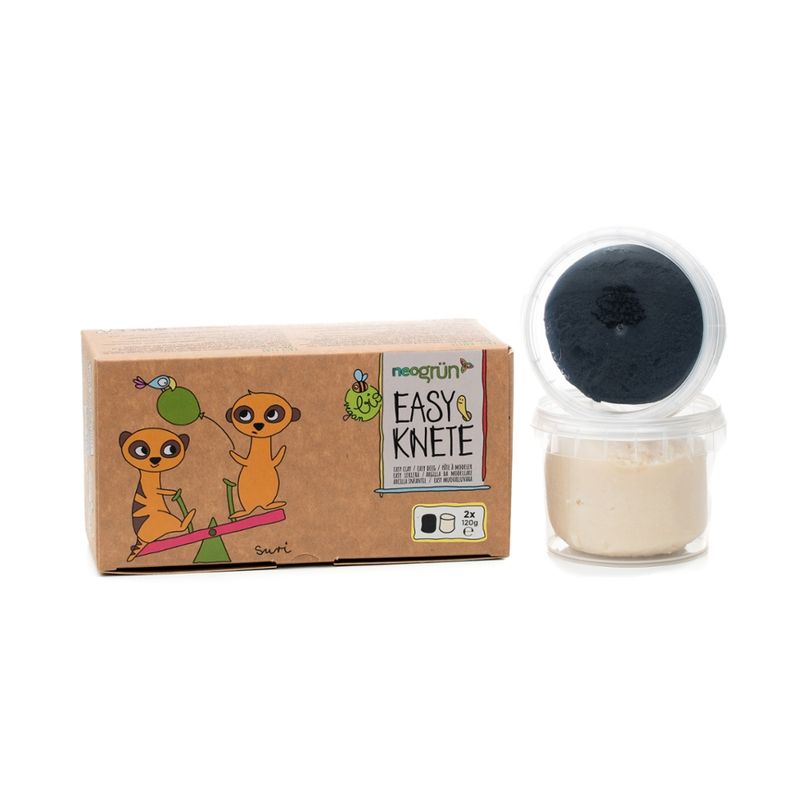 neogrün Bio Easy-Knete 2er Set SURI - schwarz/weiß - Produktbild