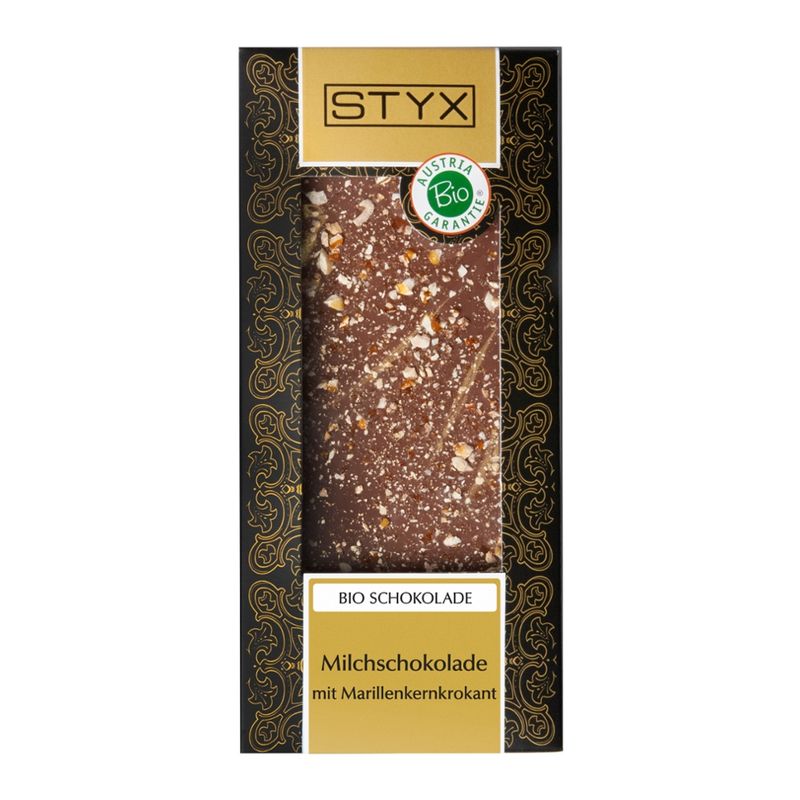 Styx Naturcosmetic Bio Milchschokolade mit Marillenkernkrokant 100g - Produktbild