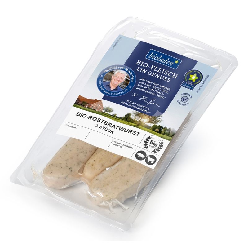 bioladen Rostbratwurst vom Schwein und Kalb, 3 Stück - Produktbild