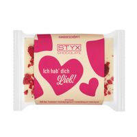 Bio Weisse Schokolade Himbeer Vanille 50g - Ich hab´ dich lieb - Produktbild