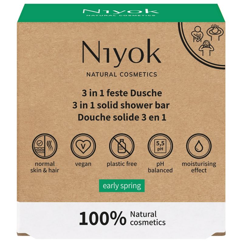 Niyok 3 en 1 douche solide / corps + cheveux + visage Early spring - Produktbild