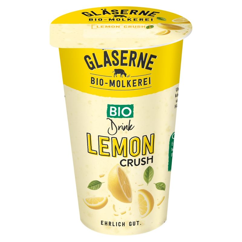 Gläserne Molkerei GM Bio Buttermilch Drink Lemon Crush 230g - Produktbild