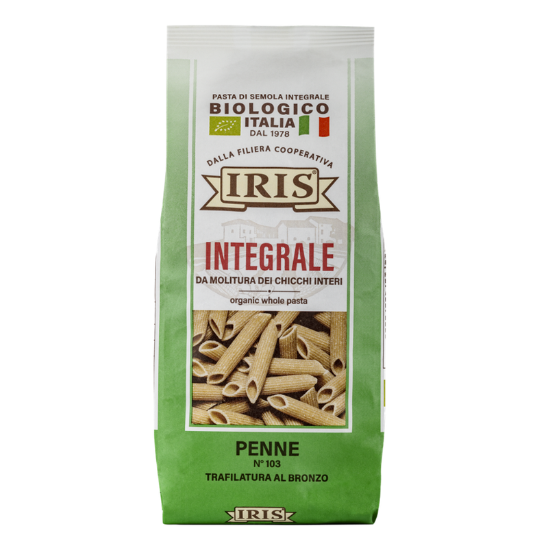IRIS  Penne aus ökologischer Vollkorn-Hartweizengrieß vom 100% Italienischen IRIS Landwirtschaftlichekette 500g - Produktbild