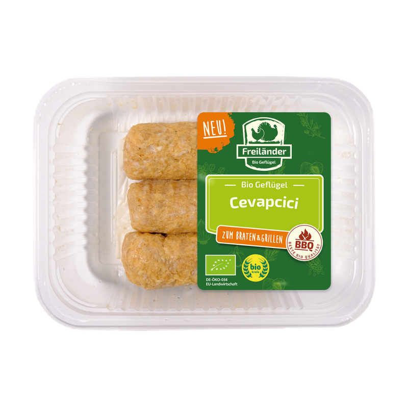 Freiländer Bio Geflügel Geflügel Cevapcici, roh, 180 g, frisch, MAP - Produktbild