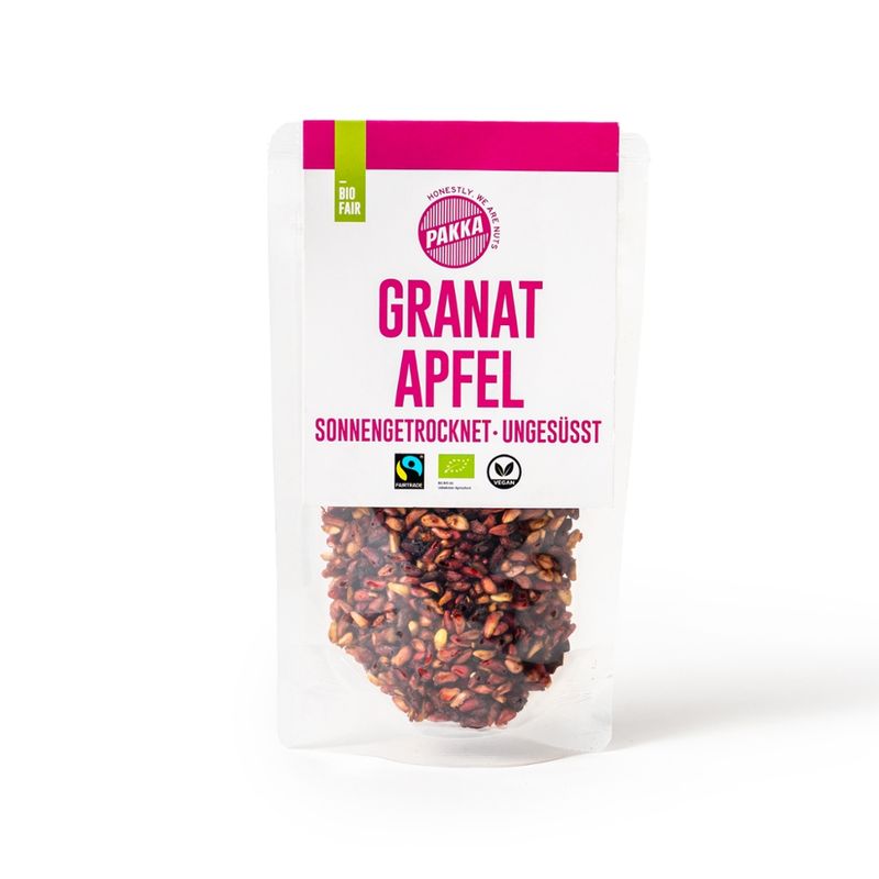 Pakka Granatapfelkerne, Bio, Fairtrade, sonnengetrocknet und ungeölt, 85g - Produktbild