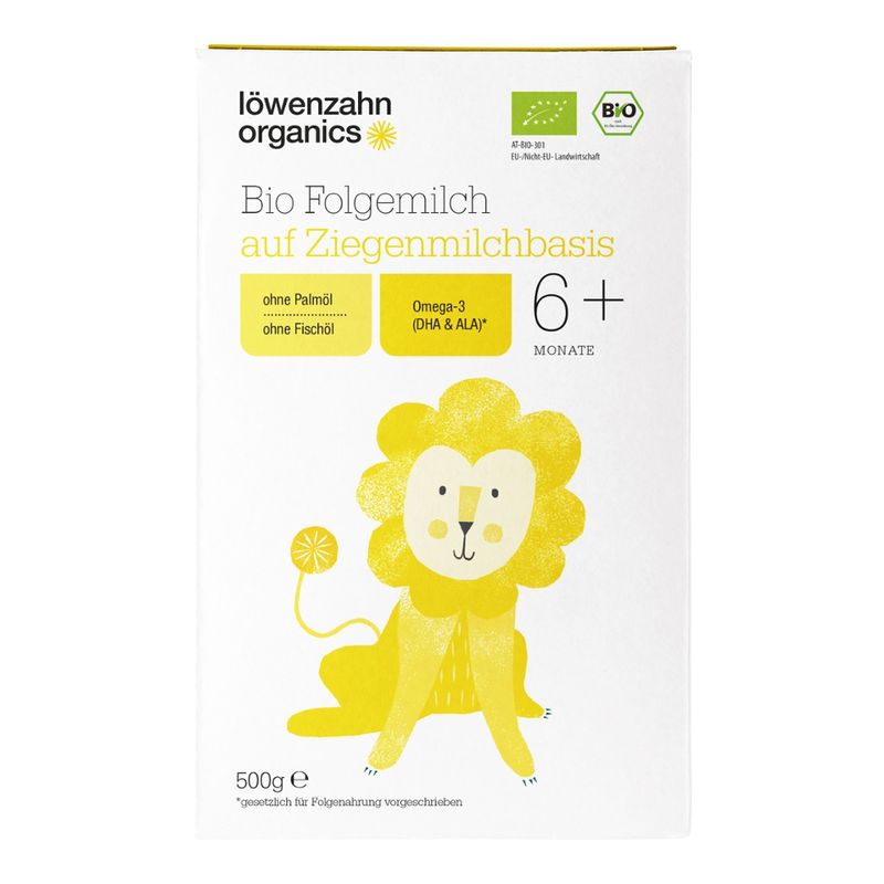 Löwenzahn Organics  Löwenzahn Organics Bio Folgemilch 6+ auf Ziegenmilchbasis 500 g - Produktbild