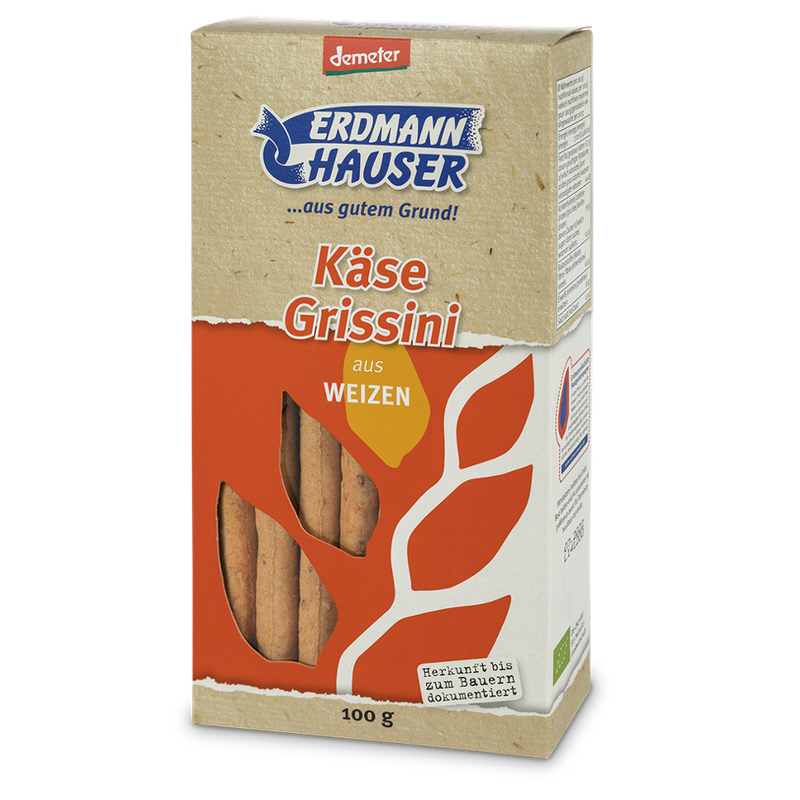 ErdmannHAUSER Getreideprodukte ErdmannHAUSER demeter Käse Grissini - Produktbild
