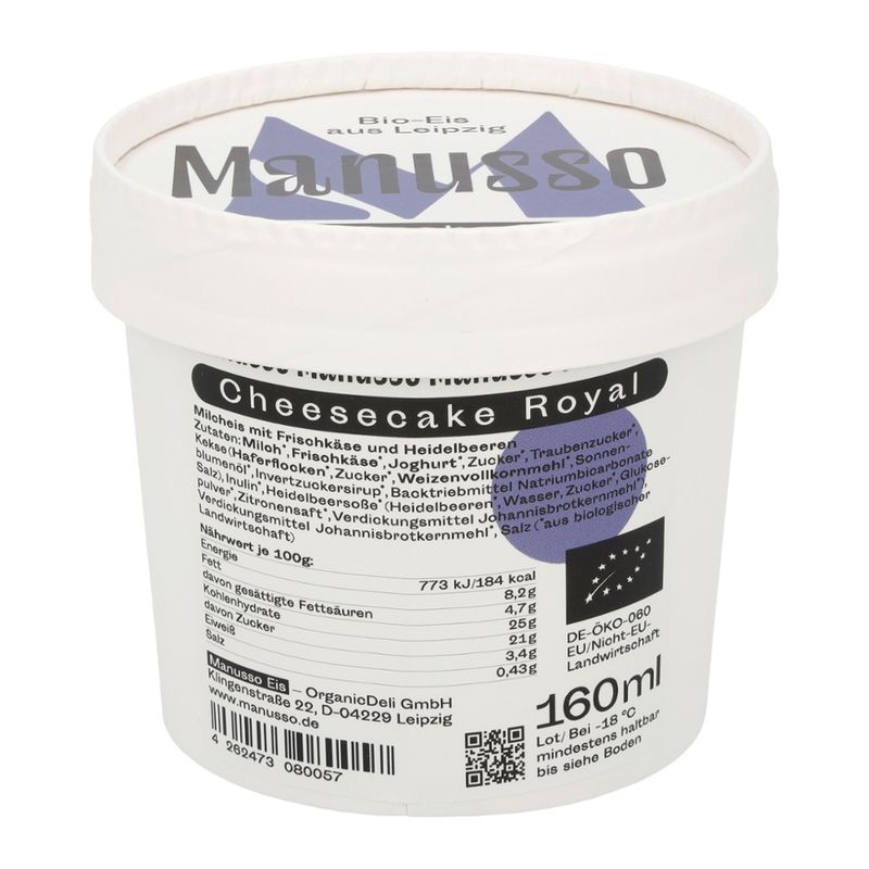 Manusso Manusso Bio-Eis Cheesecake-Royal 160 ml - Produktbild
