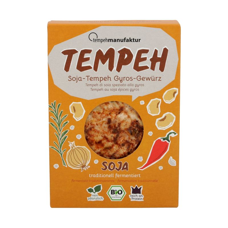 tempehmanufaktur  Tempeh mit Gyros-Gewürz - Tempeh aus Sojabohnen mit Gyros-Gewürz - Produktbild