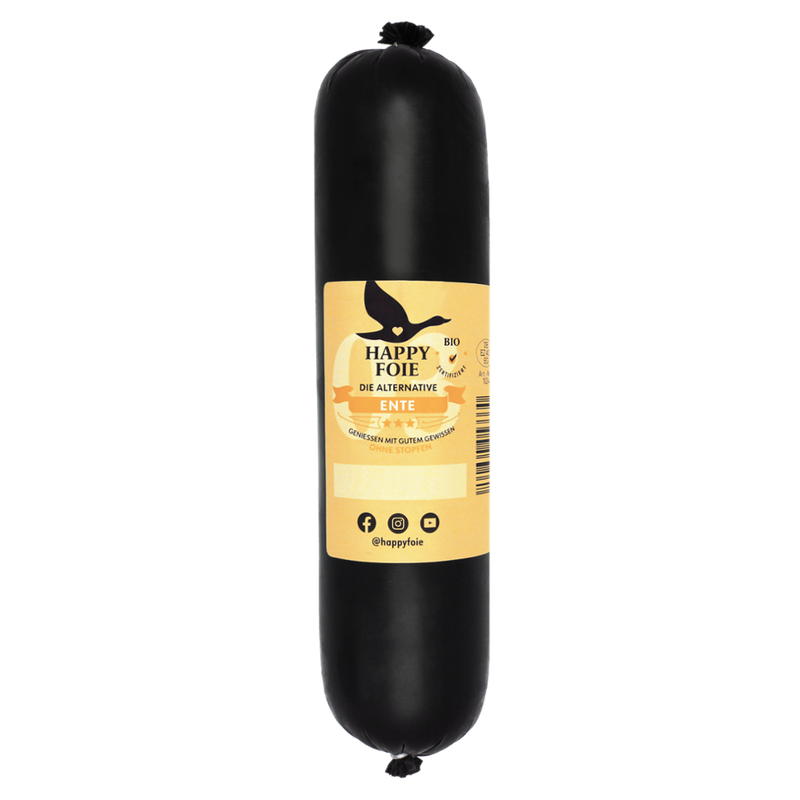 Happy Foie Happy Foie (500g Rolle) - Ente, bio ; Hergestellt mit der Leber von freilaufenden und glücklichen Tieren ist Happy Foie die bio-zertifizierte Alternative zu konventioneller Foie Gras. Kulinarischer Genuss ohne Stopfen und mit gutem Gewissen. - Produktbild