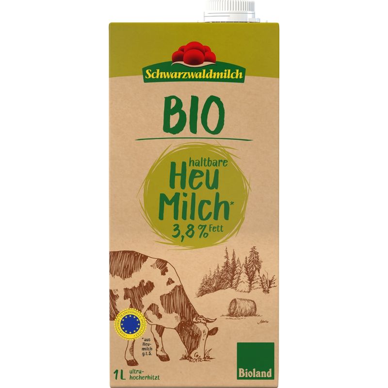 Schwarzwaldmilch BIO Heumilch SWM BIO Heu H-Milch 3,8% 12x1L PG - Produktbild