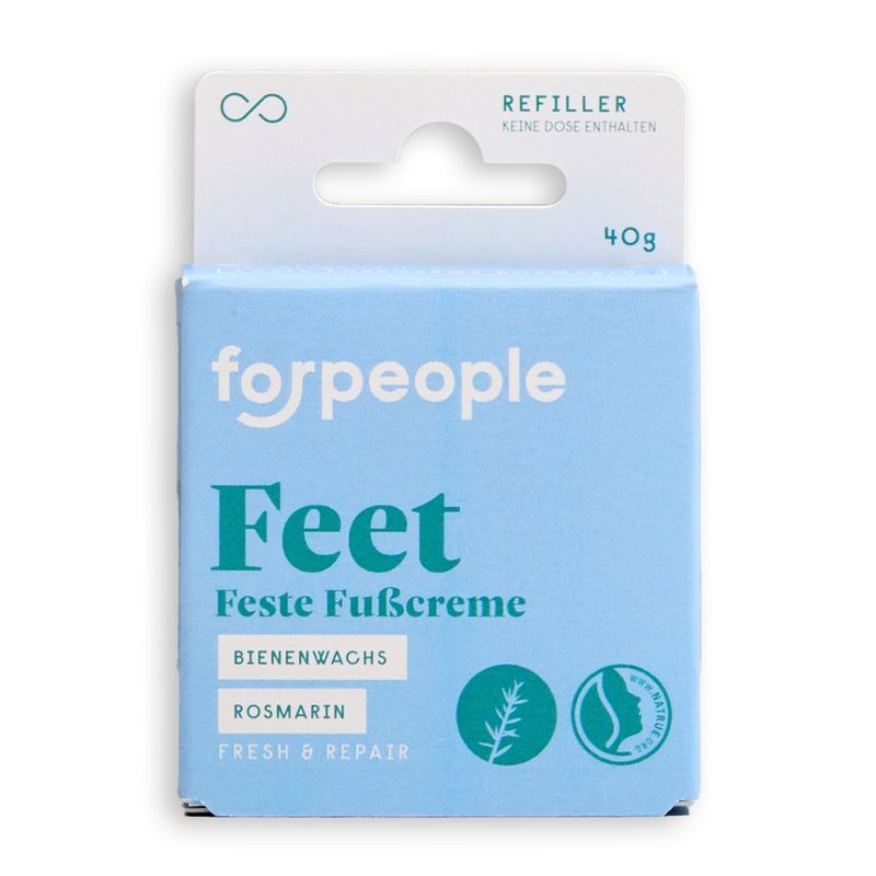 forpeople Feste Fußcreme Refiller - Mit Bienenwachs und Duft nach Rosmarin und Salbei - Produktbild