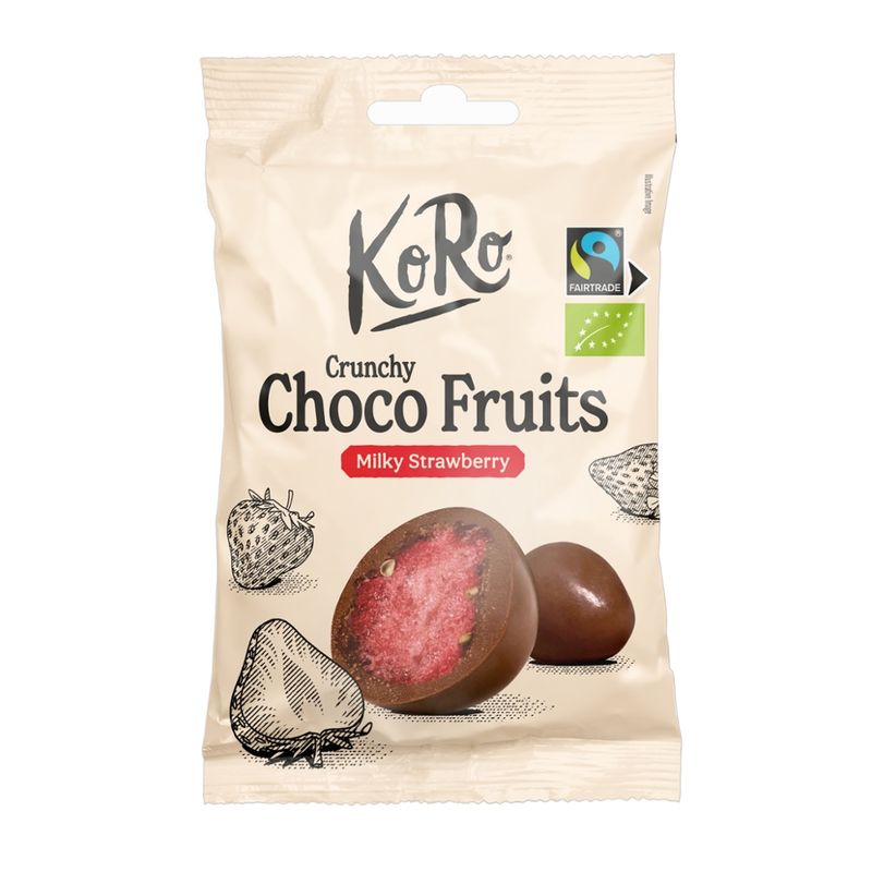 KoRo Handels GmbH Crunchy Choco Fruits - Milky Strawberry 50 g - Produktbild