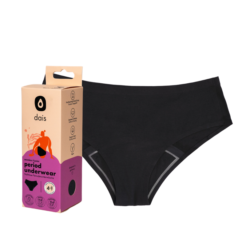 dais Periodenunterwäsche Hipster, Bio-Baumwolle seamless, Größe S, 1 Stück - Produktbild