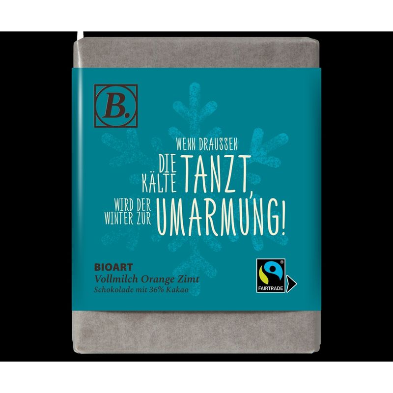 BioArt AG B. Schokolade Wenn draußen die Kälte tanzt, wird... 70g bio, FT-Cert - Produktbild