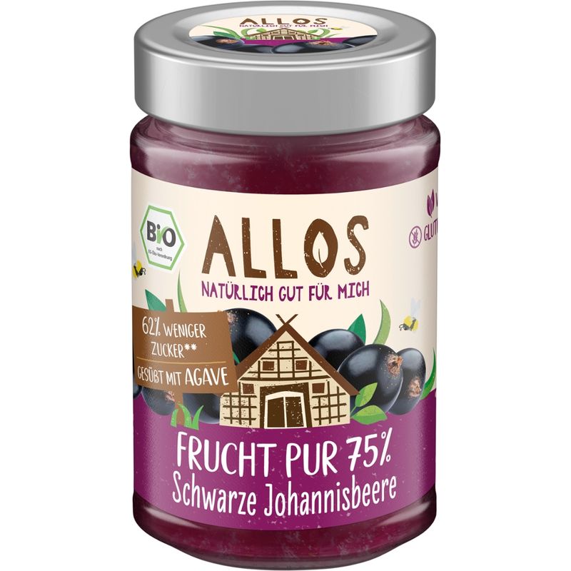 Allos Frucht Pur 75% Schwarze Johannisbeere - Produktbild