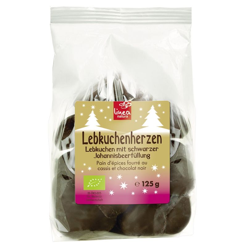 Linea Natura Lebkuchenherzen gefüllt mit schwarzer Johannisbeere - Produktbild