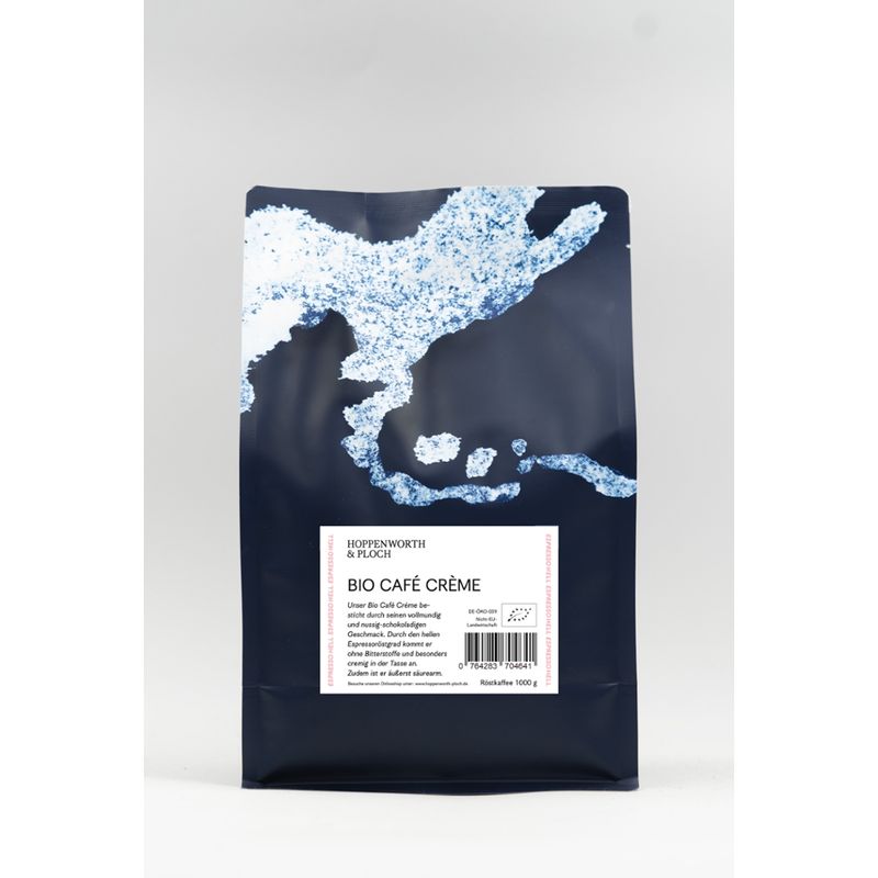 Hoppenworth & Ploch Bio Café Crème, heller Bio-Espresso DE-ÖKO-039, 1kg Röstkaffee - Produktbild