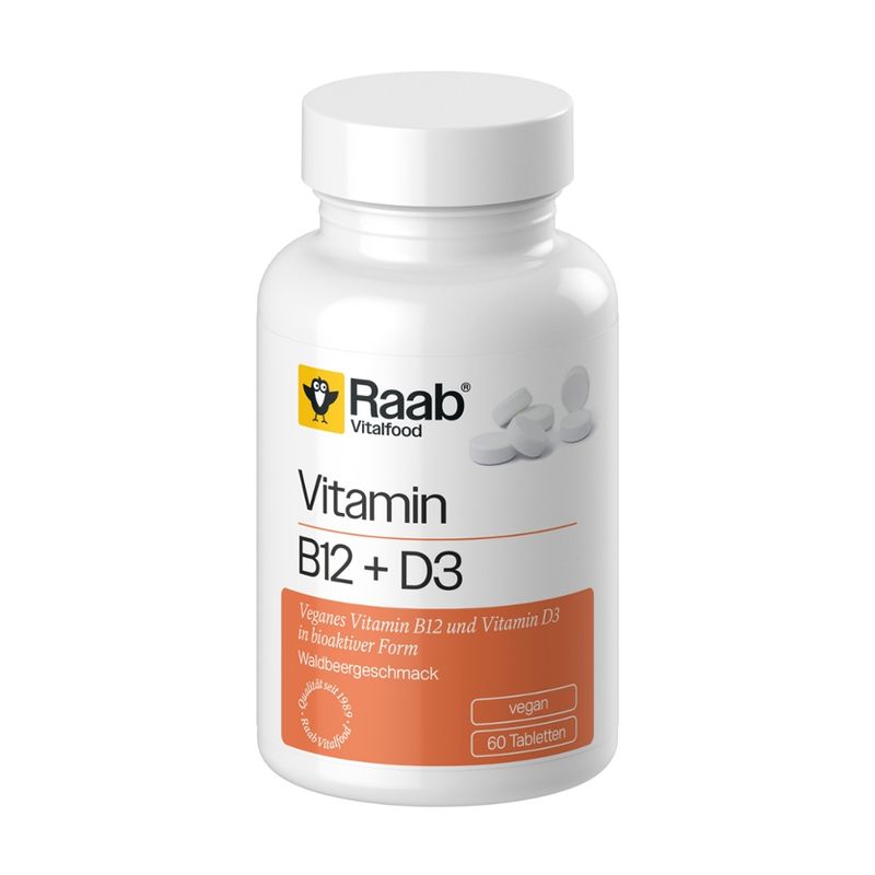 Raab Vitalfood Vitamin B12 + D3, 60 Lutschtabletten à 1,5 g - Produktbild