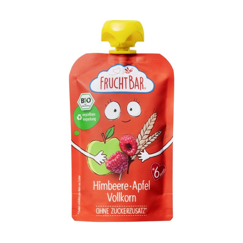 FruchtBar  FruchtBar - Bio-Fruchtpüree Himbeere, Apfel, Vollkorn - Produktbild