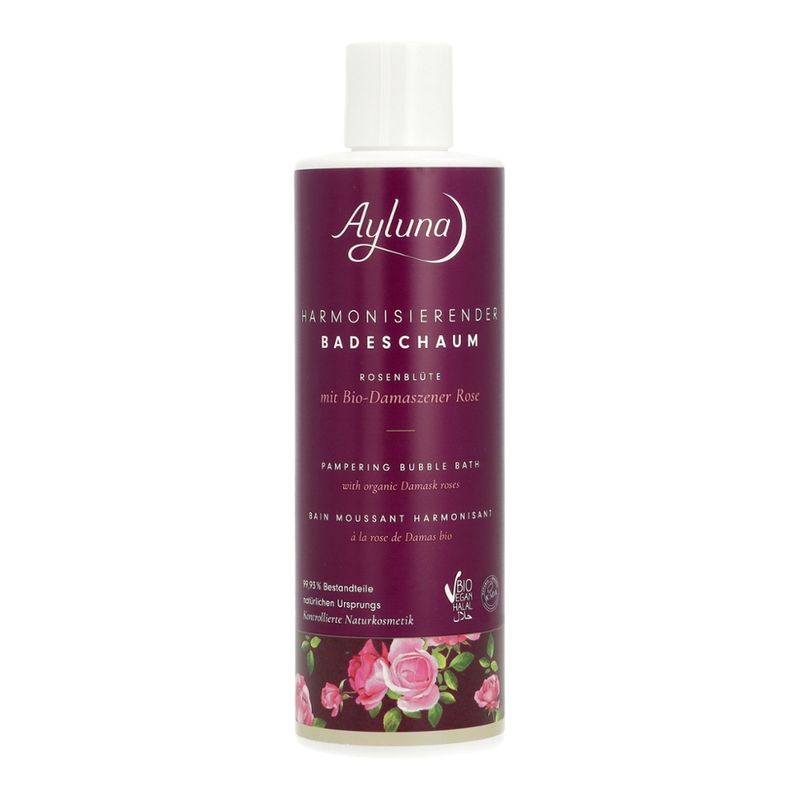 Ayluna Harmonisierender Badeschaum Rosenblüte mit Bio-Damaszener Rose - Produktbild
