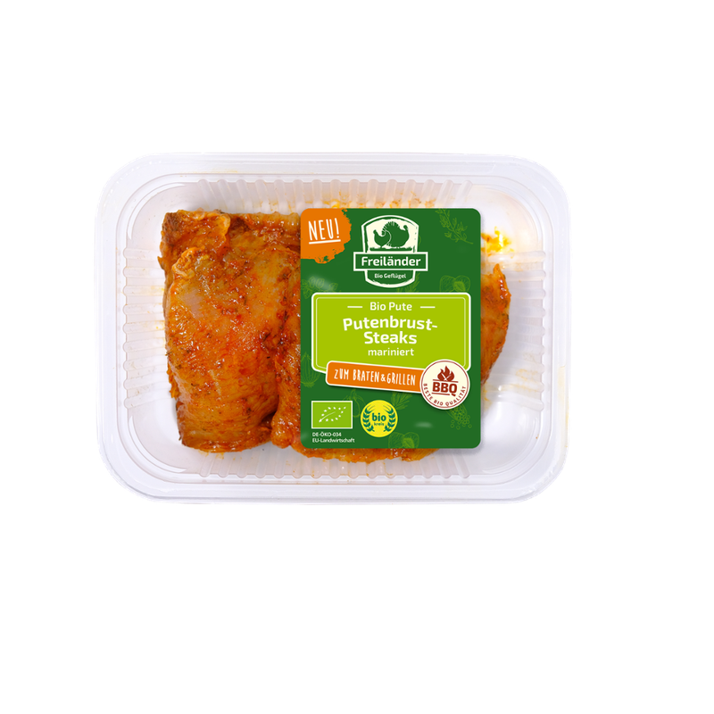 Freiländer Bio Geflügel Putenbruststeak, mariniert Paprika, MAP, ca. 350 g, frisch - Produktbild