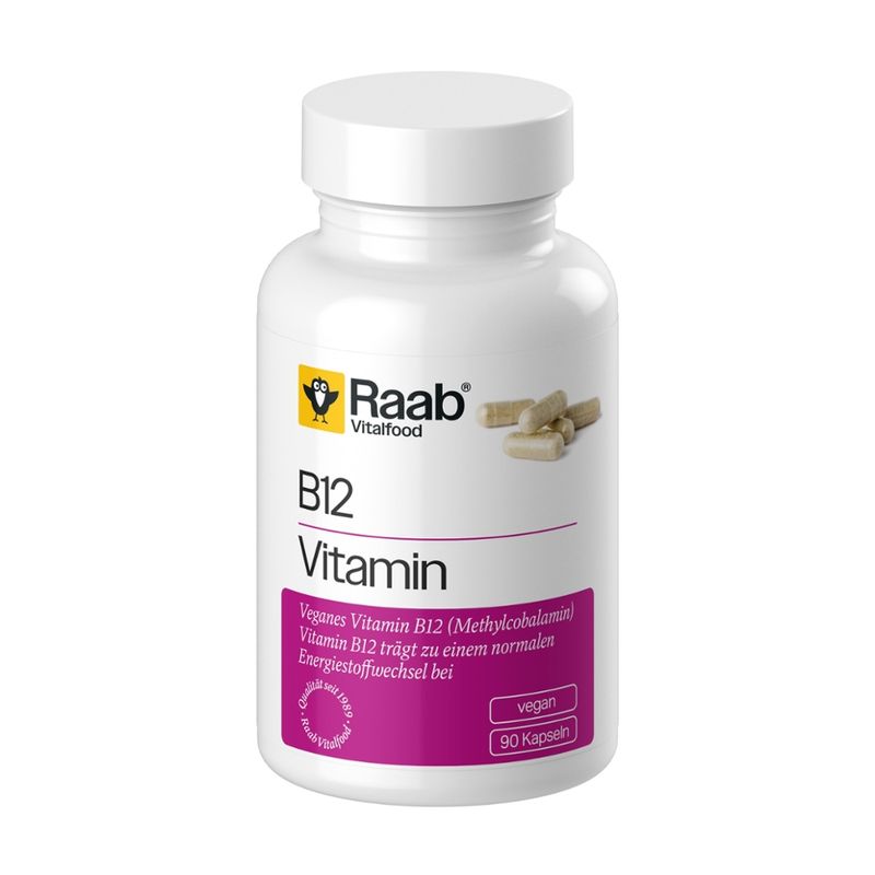Raab Vitalfood Vitamin B12, 90 Kapseln á 460 mg - Produktbild