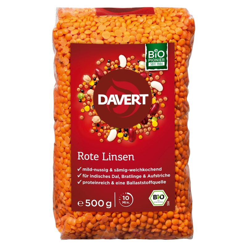 Davert Rote Ganze Linsen 500g - Produktbild