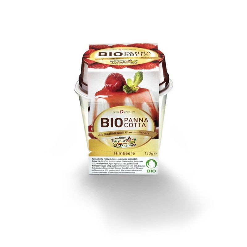 Molkerei Biedermann Bio Panna Cotta Himbeere 130g - Produktbild