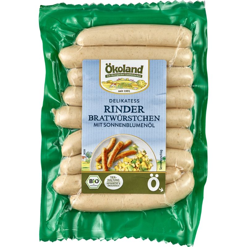 ÖKOLAND Delikatess Rinder-Bratwürstchen mit Sonnenblumenöl - Produktbild