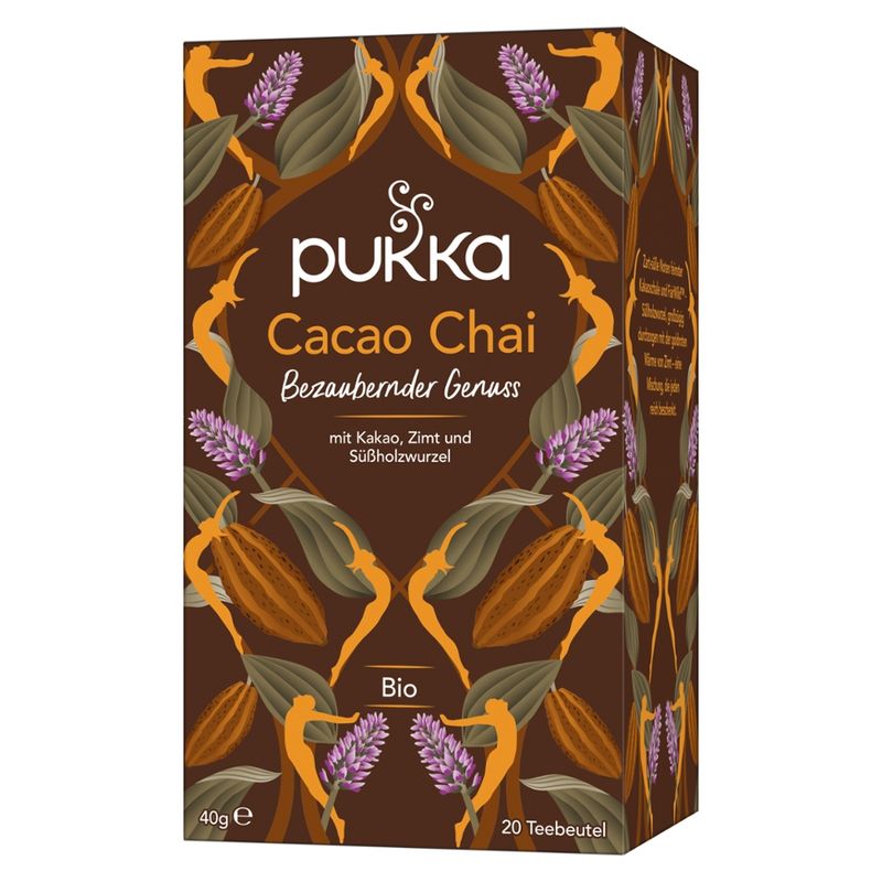 Pukka Pukka Bio-Gewürztee Cacao Chai, mit Kakao, Zimt und Süßholz, 20 Teebeutel - Produktbild