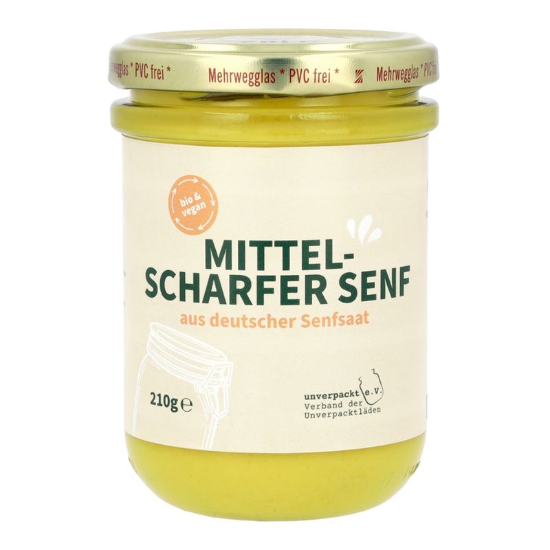 ALLERLIEBE ALLERLIEBE Mittelscharfer Senf aus deutscher Senfsaat im Glas 210g - Produktbild