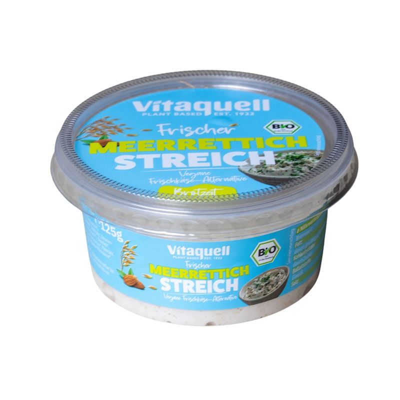 Vitaquell Bio Frischer Meerrettich Streich - Vegange Frischkäse-Alternative - Produktbild