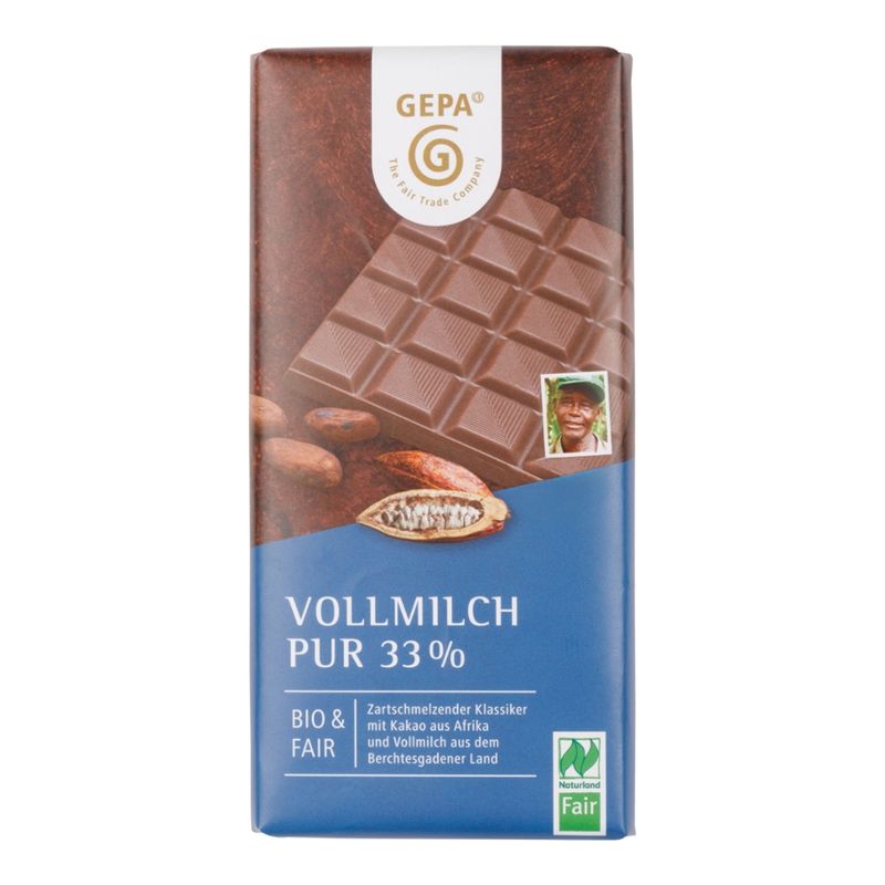 GEPA - The Fair Trade Company Bio Vollmilch Pur 33% - Produktbild