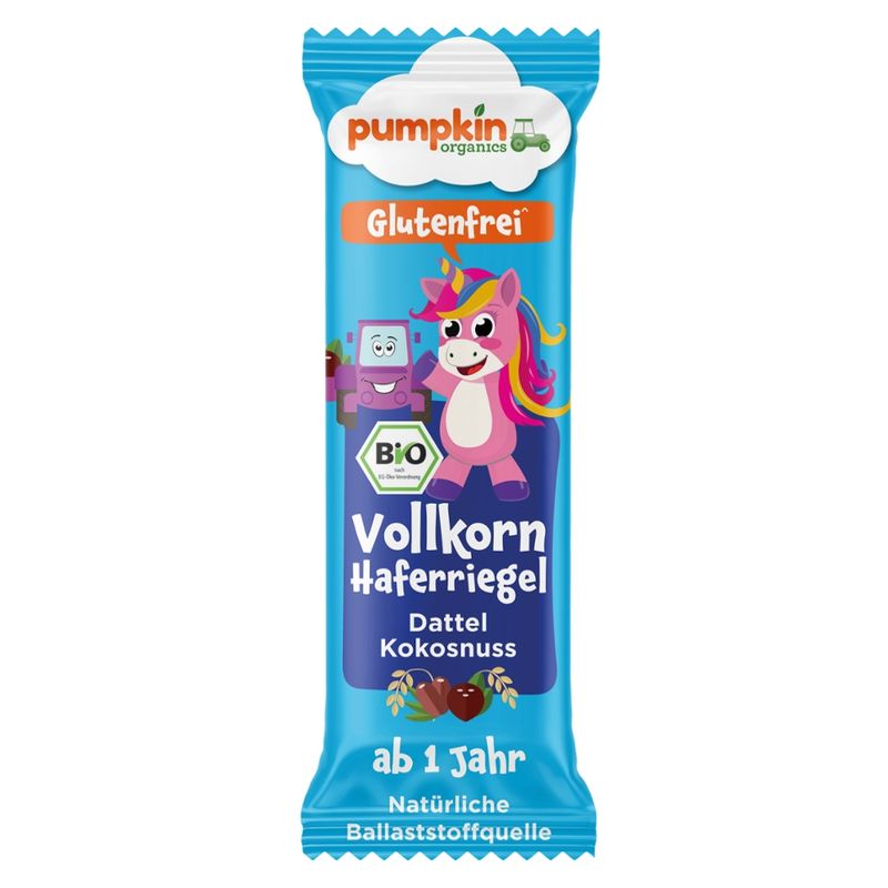 Pumpkin Organics Bio Vollkorn Haferriegel Dattel Kokosnuss - Produktbild