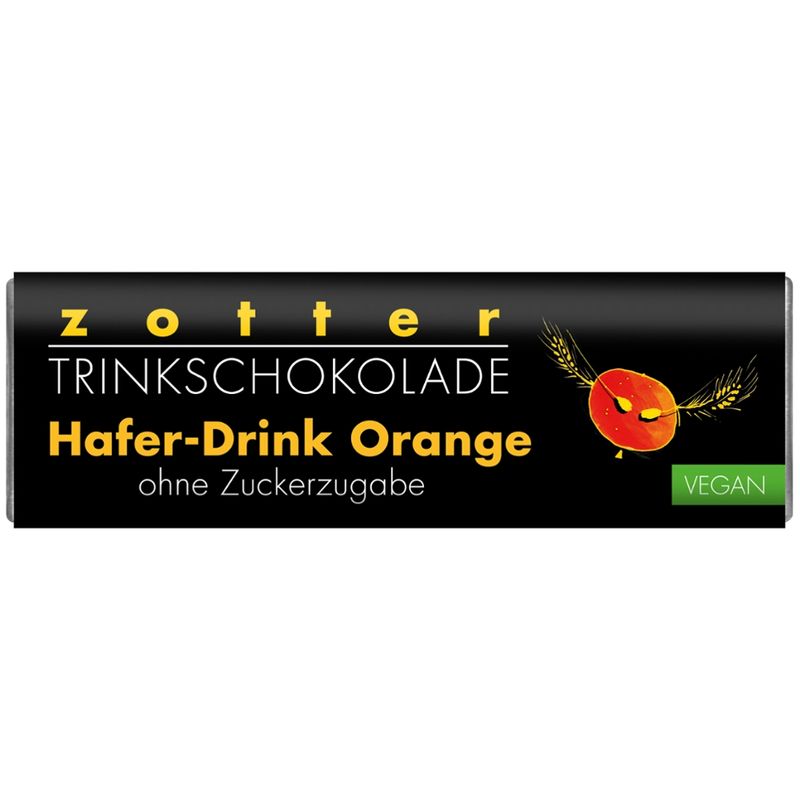 Zotter Schokolade Trinkschokolade Hafer- Drink Orange, ohne Zuckerzugabe - Produktbild