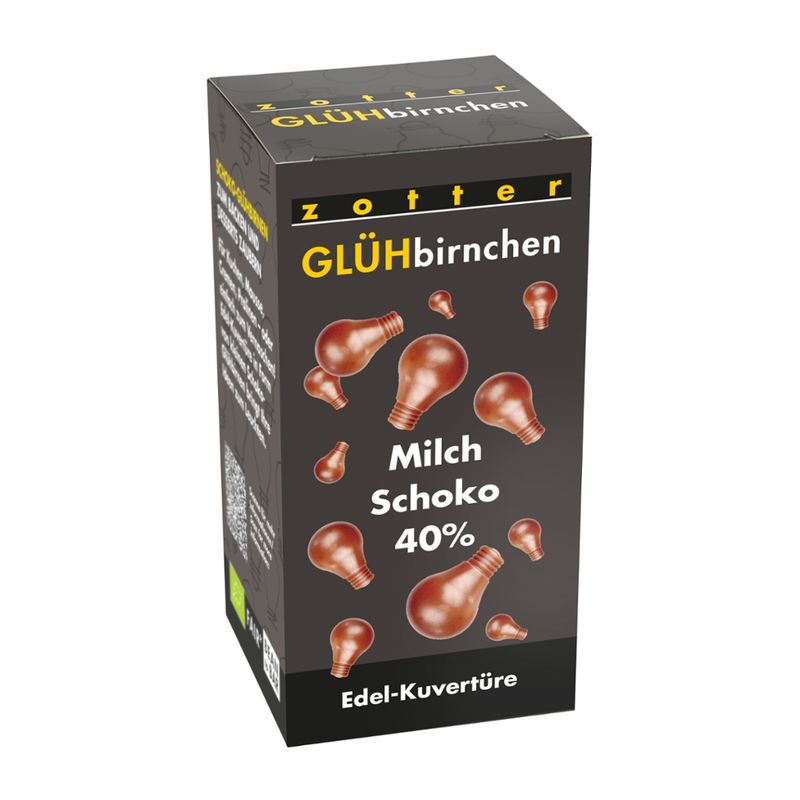 Zotter Schokolade Glühbirnchen - Milchschoko 40% - Produktbild