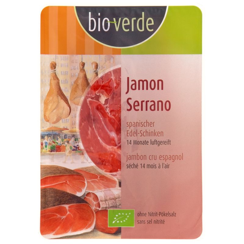 bio-verde Jamón Serrano Aufschnitt Original spanischer Edelschinken 80 g - Produktbild