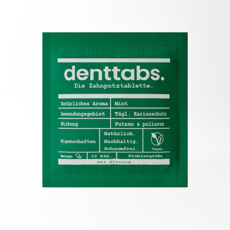 Denttabs Denttabs Mint mit Fluorid 10er Sachet - Produktbild