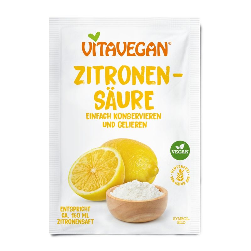 Vitavegan Zitronensäure, 10 g, glutenfrei - Produktbild