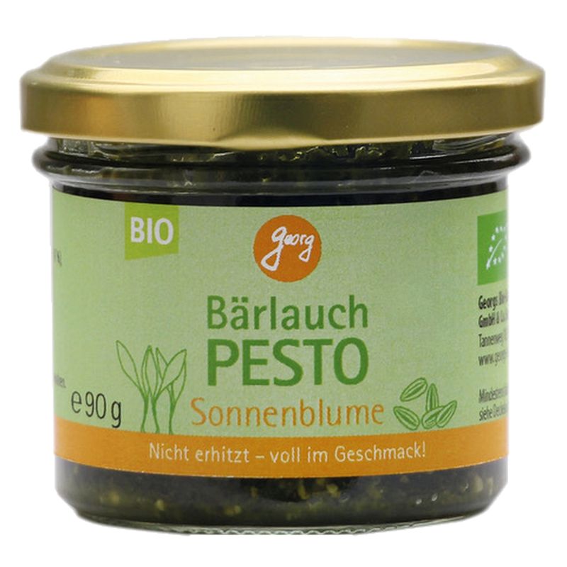 Georg Bio Bärlauch Pesto mit Sonnenblumenkernen und Bärlauch aus zertifizierter Wildsammlung, 90 % Rohkost-Anteil - Produktbild