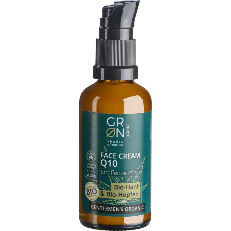 GRN GRN [GRÜN] Q10 Gesichtscreme Straffende Pflege Bio-Hanf & Bio-Hopfen - Gentlemen's Organic - Produktbild